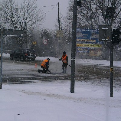 &amp;quot;fachowcy&amp;quot; przy pracy - Kraków, ul. Kocmyrzowska, 06.01.2010